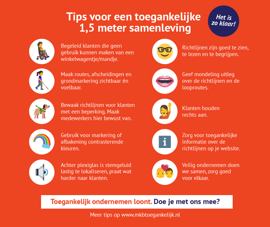15 Tips voor een toegankelijke 1,5 m samenleving 