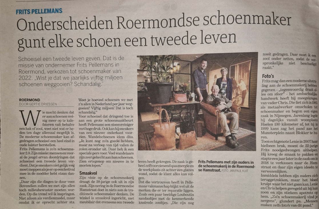 Onderscheiden Roermondse schoenmaker gunt elke schoen een tweede leven