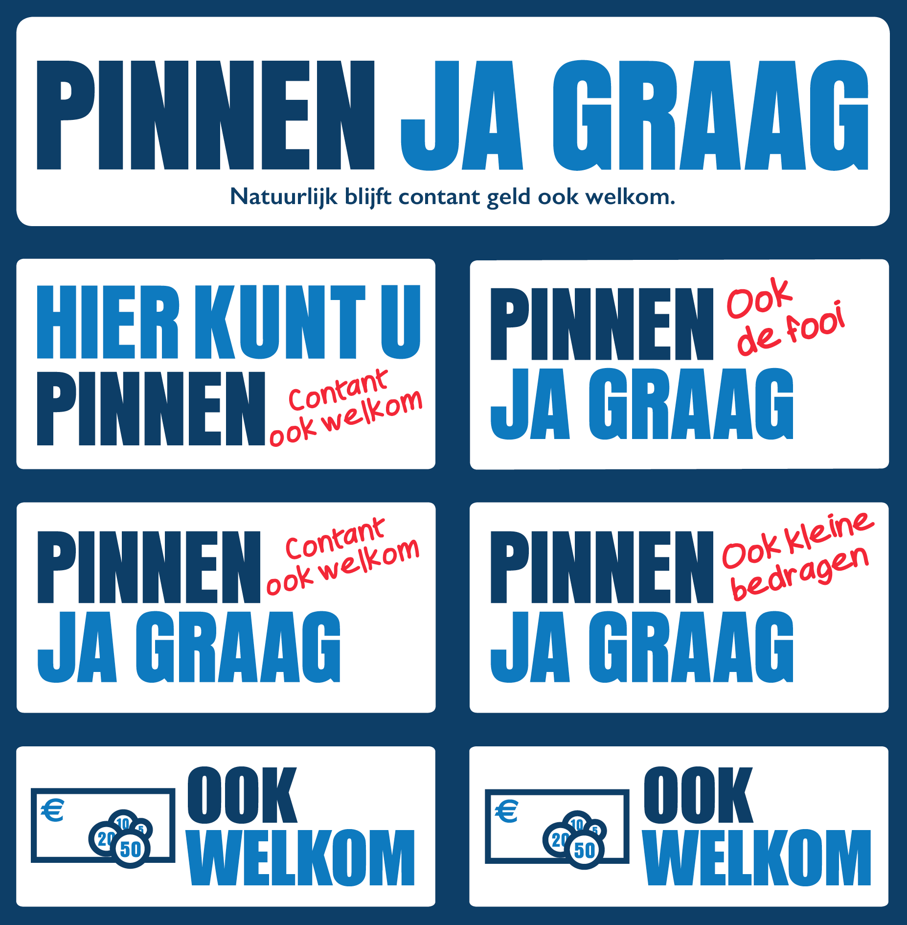 Nieuwe stickers ‘Contant geld ook welkom’ gratis verkrijgbaar