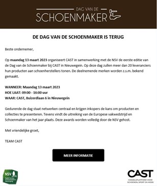 Uitnodiging Dag van de schoenmaker