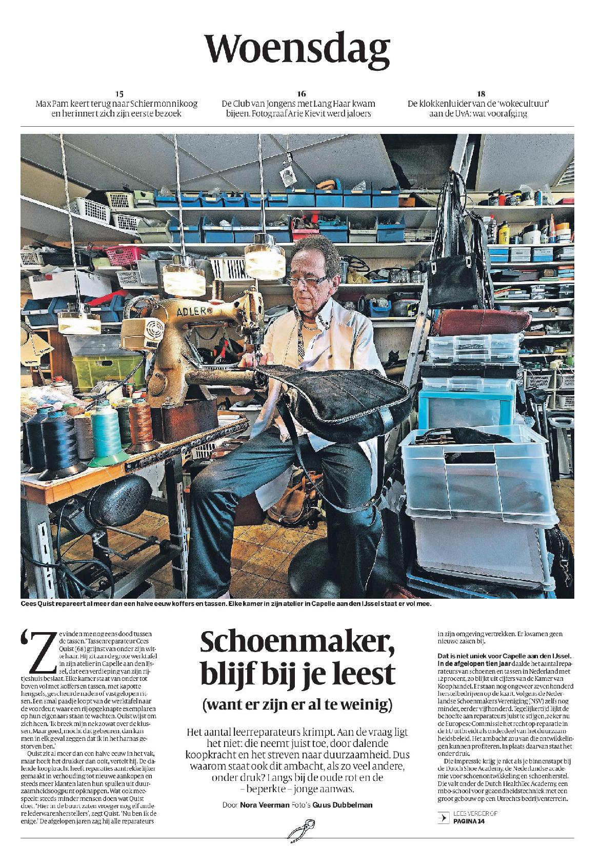 Schoenmaker, blijf bij je leest 