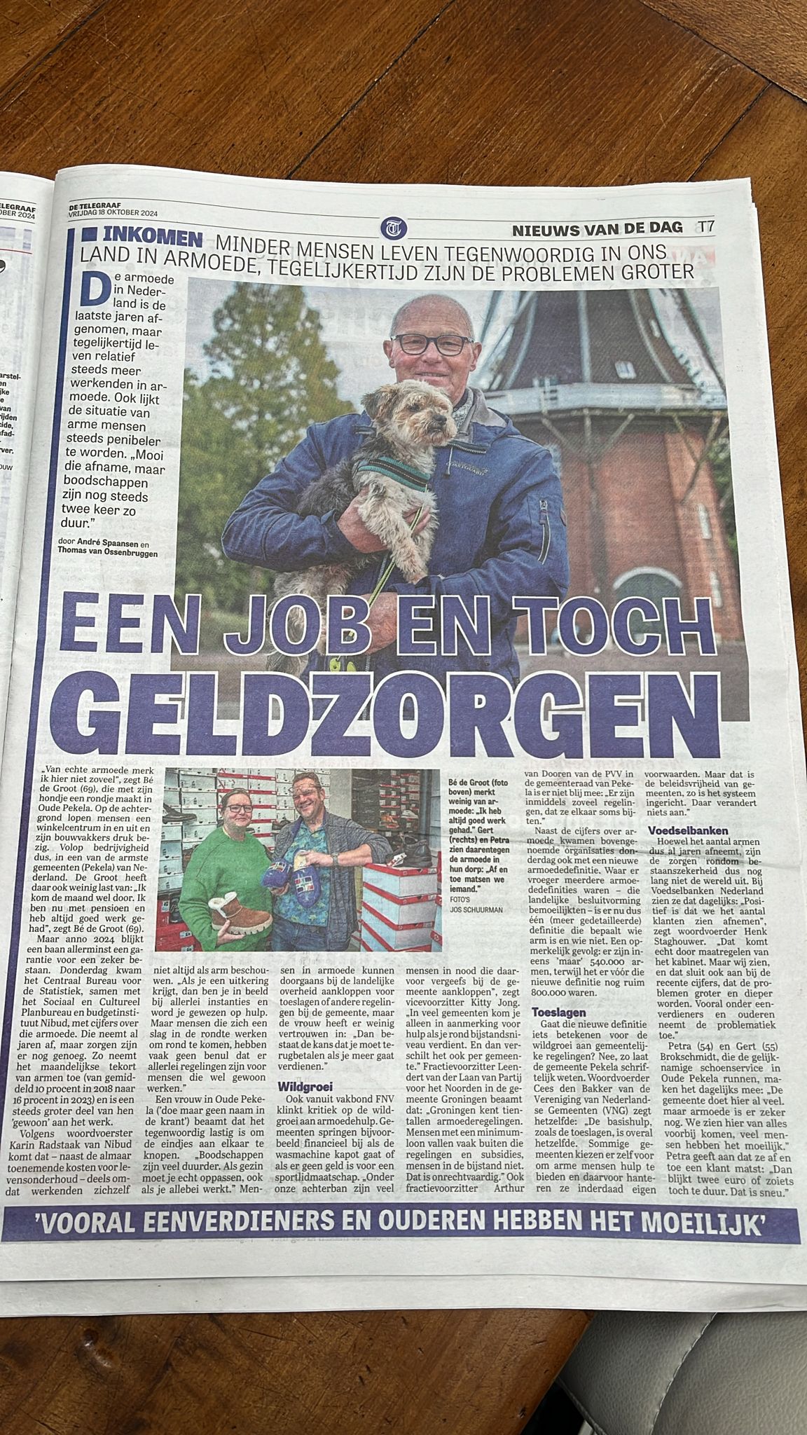 Onze leden Gert en Petra Brokschmidt in de Telegraaf