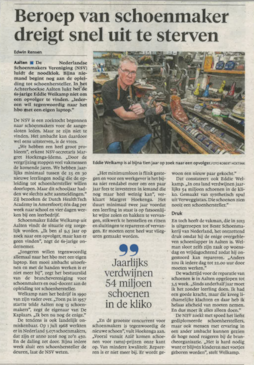 Artikel Eddie Welkamp in oa het NHD en Telegraaf